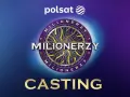 Logo "Milionerzy" z napisem "CASTING" i logo Polsat. Dowiedz się, jak dostać się do programu Milionerzy.