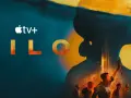 Logo Silos sezon 2. Sylwetka kobiety na tle podwodnego świata i grupy ludzi.
