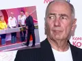 Na scenie Familiady, gdzie widać uczestników i prowadzącego, obok twarzy prezentera.