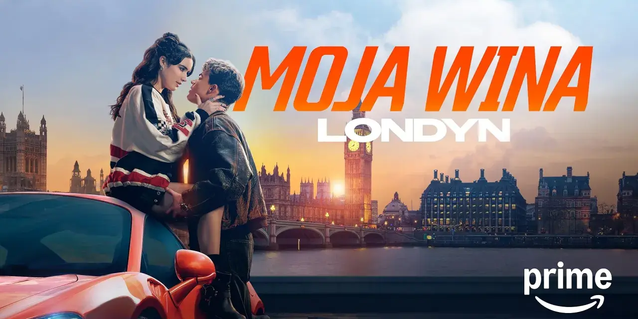 Moja wina" - gdzie obejrzeć? Dwie dziewczyny na tle Londynu, na czerwonym samochodzie.