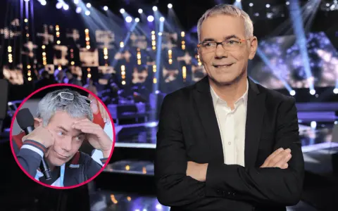 Janowski w "Jaka to melodia?" zamyślony, a obok uśmiechnięty.
