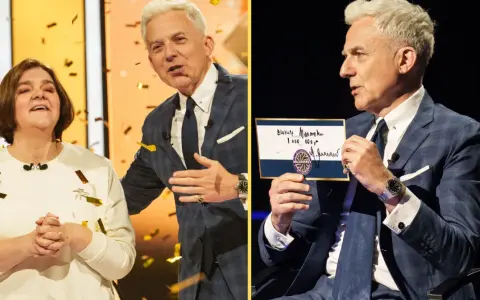 Kobieta cieszy się z wygranej w Milionerach, a prowadzący pokazuje czek. Pytanie brzmi: jaki podatek od wygranej w milionerach?