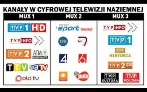 Kanały w cyfrowej telewizji naziemnej: MUX 1 (TVP 1 HD, TVP Info, TVP 2, ATM Rozrywka TV, TTV, Eska TV, Polo TV), MUX 2 (Polsat Sport News, TVN, TVN 7, TV Puls), MUX 3 (TVP Info, TVP 1, TVP Historia, TVP 2 HD, TVP Kultura, TVP Polonia).