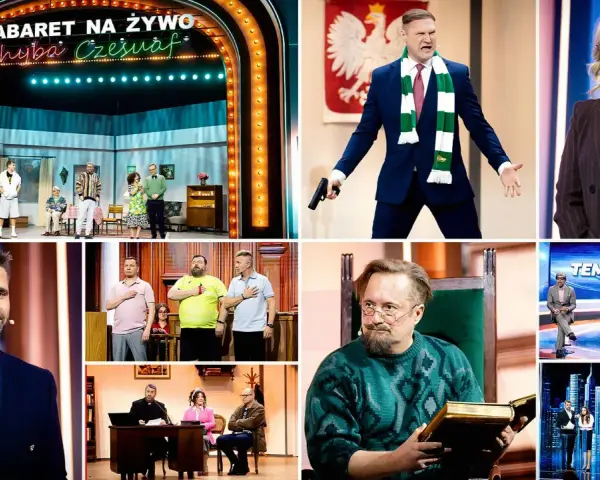 Komiczna ramówka: kabaret, polityczne skecze i rozmowy.