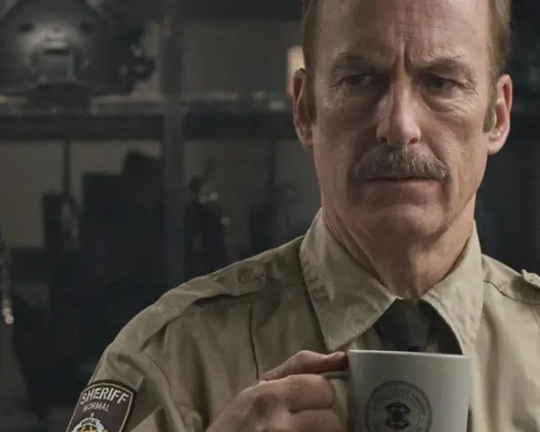 Bob Odenkirk w roli szeryfa z kubkiem w dłoni. Jego filmy, seriale i programy to gwarancja świetnej rozrywki.