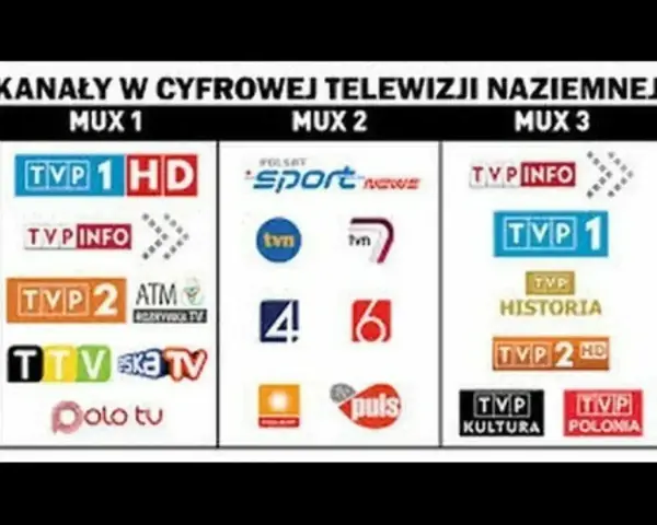 Kanały w cyfrowej telewizji naziemnej: MUX 1 (TVP 1 HD, TVP Info, TVP 2, ATM Rozrywka TV, TTV, Eska TV, Polo TV), MUX 2 (Polsat Sport News, TVN, TVN 7, TV Puls), MUX 3 (TVP Info, TVP 1, TVP Historia, TVP 2 HD, TVP Kultura, TVP Polonia).