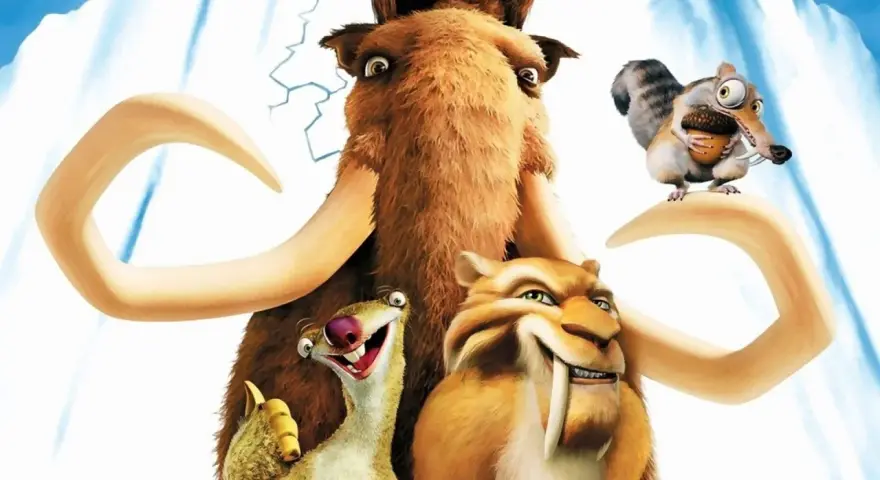 Manny, Sid, Diego i Scrat z epoki lodowcowej 6, gotowi na nowe przygody.