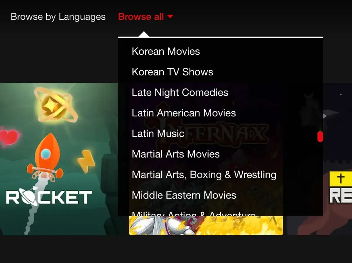 Kody Netflix: przeglądaj filmy koreańskie, latynoskie, sztuki walki i inne gatunki.
